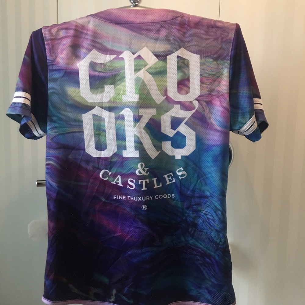 Crooks & Castles tie-dye jersey type top Size M - Picture 6 of 10